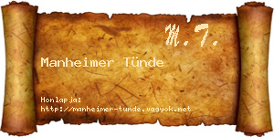 Manheimer Tünde névjegykártya